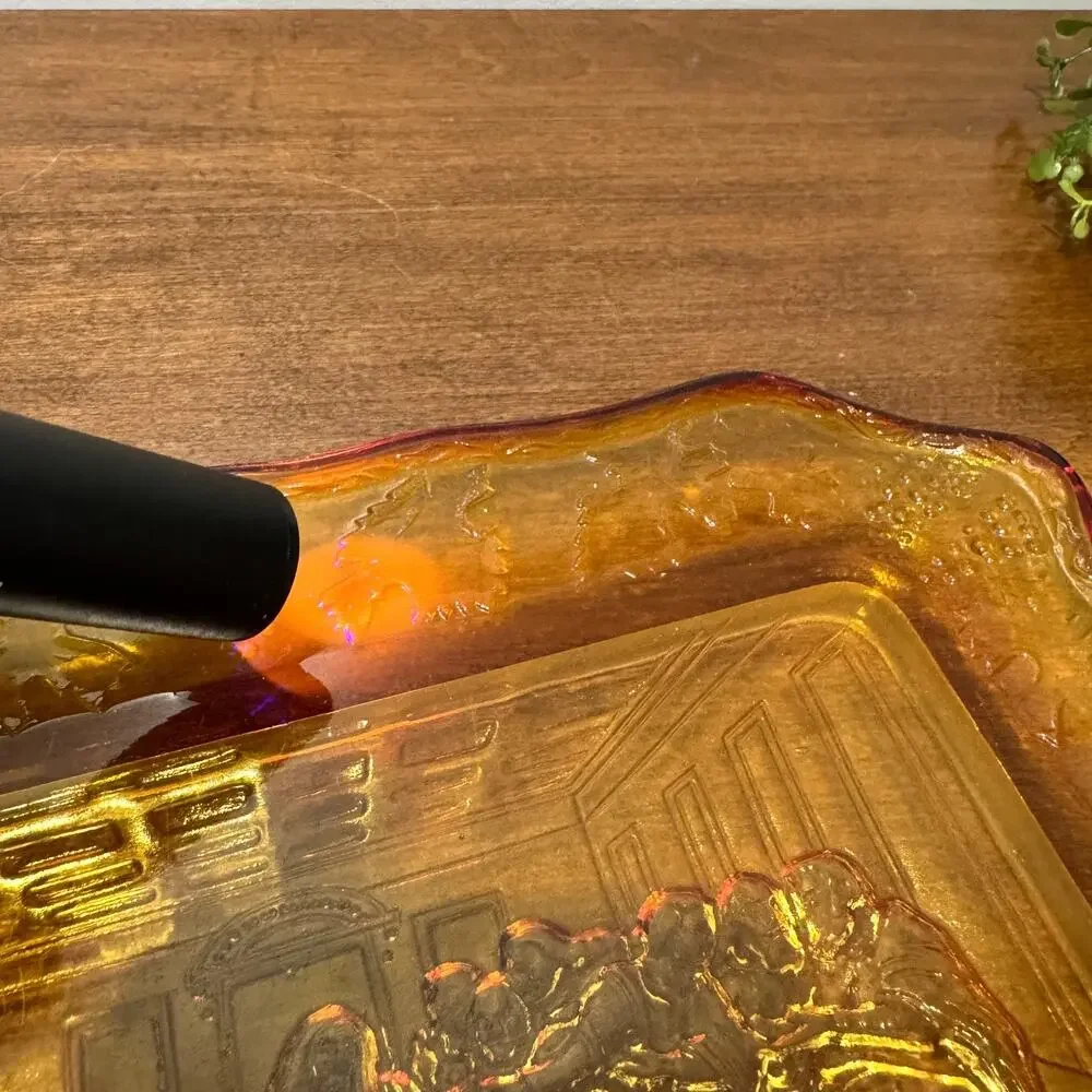 Vintage Tiara Indiana Glass Amber Gold Lord's Supper Last Supper Tray 11